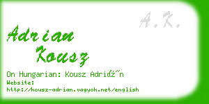 adrian kousz business card